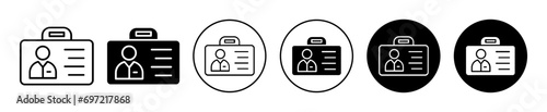 Visitor Icon. tourist h1b work permit visa document card for travel. social worker identity proof or driving license tag symbol. personal gender id card vector. press reporter vip visitor entry pass  photo