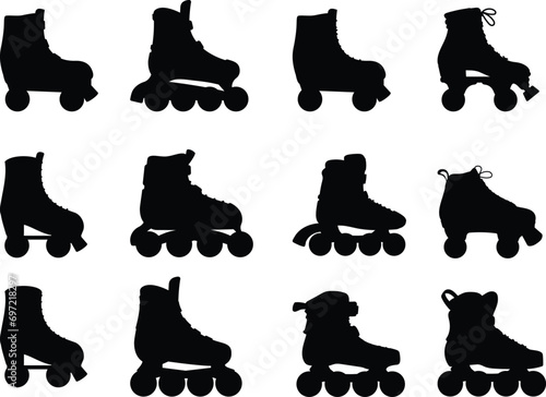 Roller Skate icon set vector illustration isolated on white background