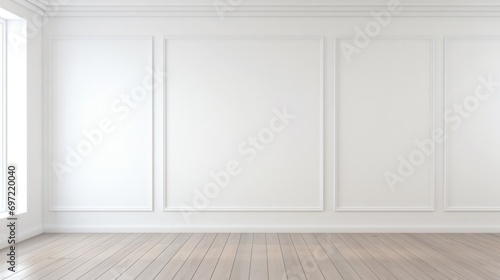 Minimalist White Interior Space - Versatile Backdrop for Virtual Staging and Decor Planning