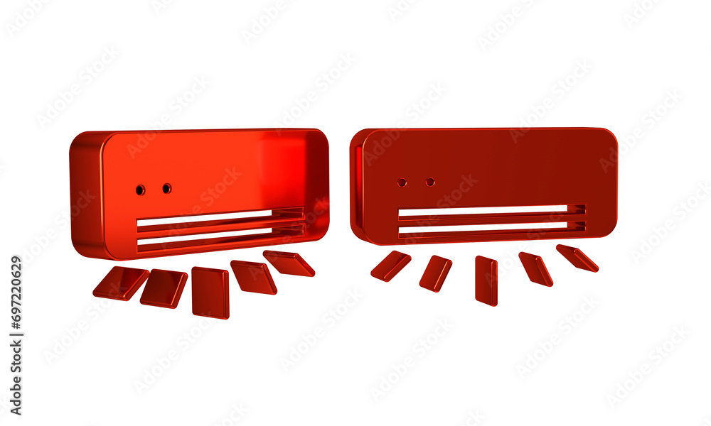 Red Air conditioner icon isolated on transparent background. Split system air conditioning. Cool and cold climate control system. Red Air conditioner icon isolated on transparent background. Split system air conditioning. Cool and cold climate control system.