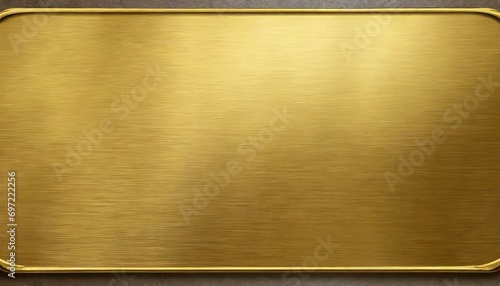 gold metal brushed textured plate or plaque photo