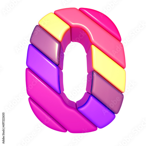 Symbol made of colored diagonal blocks. number 0