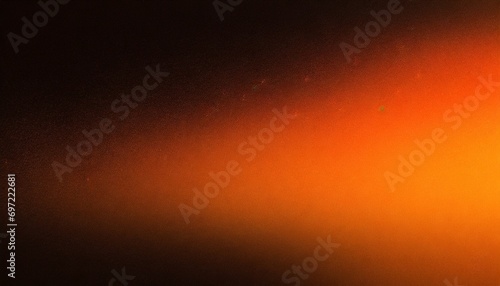 orange glowing color gradient on black grainy background noise texture effect large banner copy space
