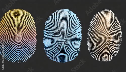 fingerprint or thumbprint set isolated photo