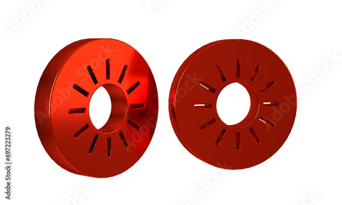 Red Sun icon isolated on transparent background.