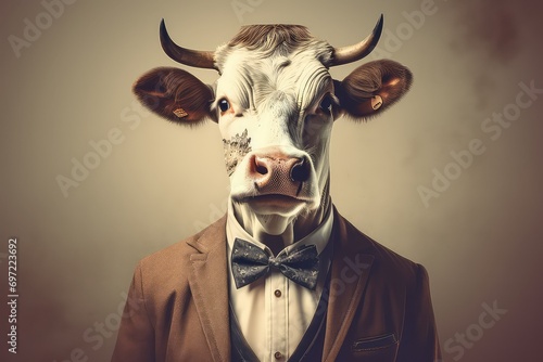 Cow in clothes.