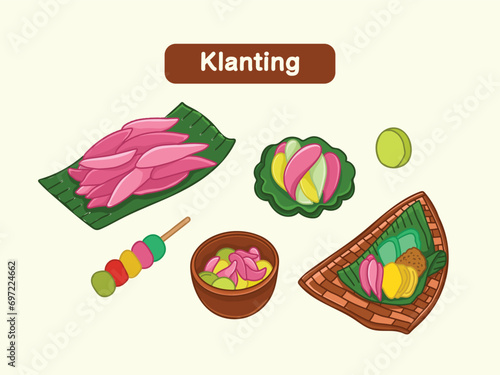Indonesian Traditional Food Background Vector Illustration 