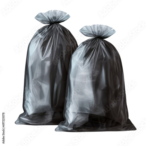 Garbage bags. Isolated on transparent background. AI generated. PNG