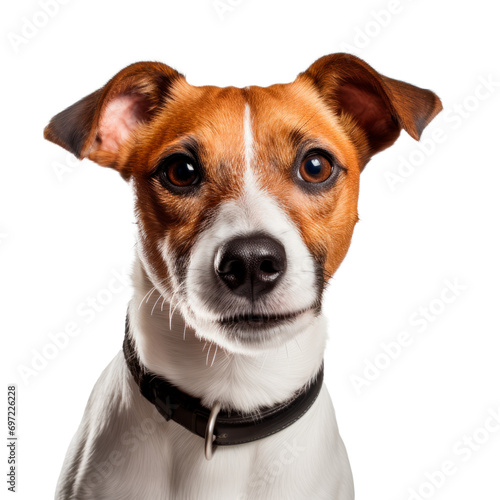 Jack russell terrier portrait isolated on transparent background. AI generated. PNG © vadymstock