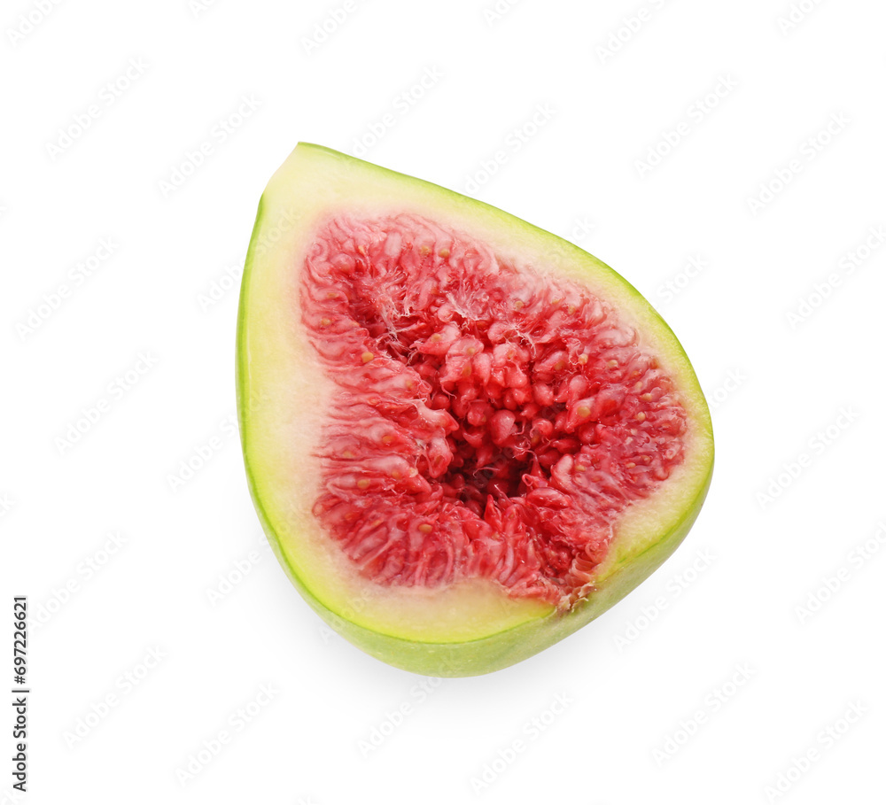 Half of fresh green fig isolated on white Half of fresh green fig isolated on white