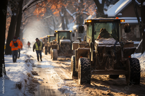 snowplow's role in clearing residential streets, ensuring safety for neighborhood residents.