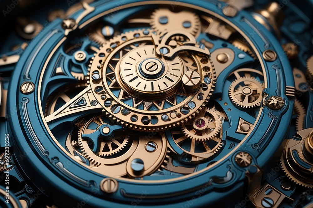 Fototapeta premium futuristic gears machine tool metal gears