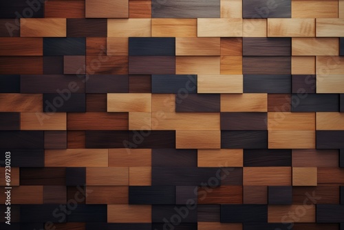 Multicolored wood texture, block pattern, background