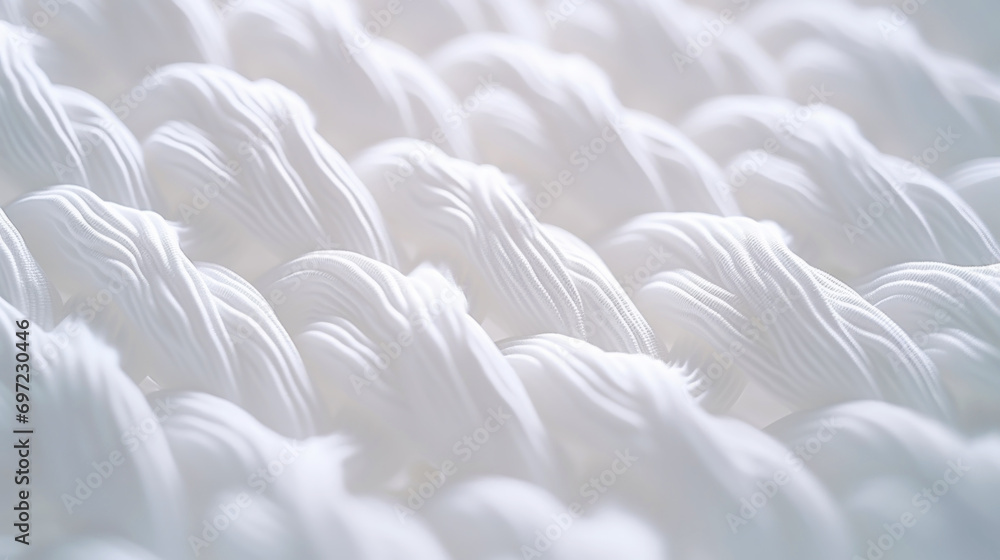 Obraz premium Macro close up of cloth fiber. Fabric micro structure. Dry cleaning and laundry concept. Generative AI