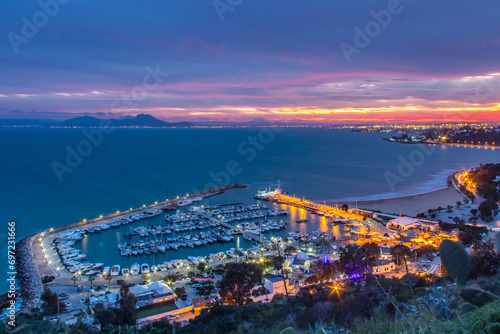 Sidi Bou Said, famouse village with traditional tunisian architecture, Tunisia, North Africa