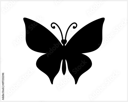 Doodle butterfly icon. Hand drawn line art. Engraving insect animal. Vector stock illustration. EPS 10 © Iryna
