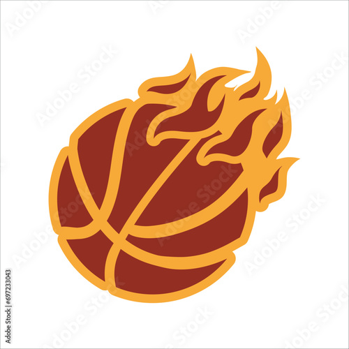 Basketball Vector with fire For Print, basketball icon, Basketball vector Illustration