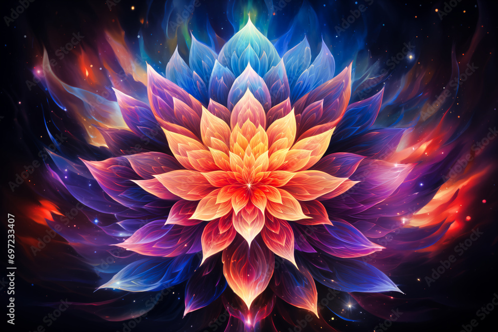 Obraz premium A colorful flower with many petals