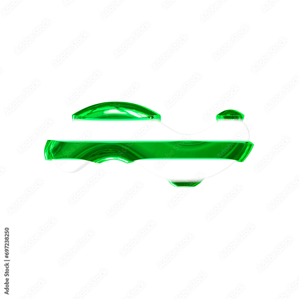 White symbol with green thin horizontal straps White symbol with green thin horizontal straps