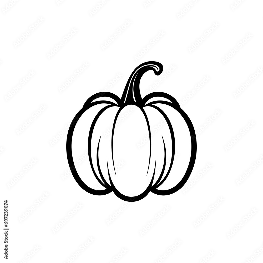 Flat halloween cute pumpkin isolated vector on white background ai generated Flat halloween cute pumpkin isolated vector on white background ai generated