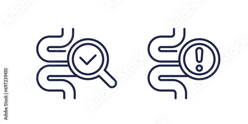 bowel exam line icons on white