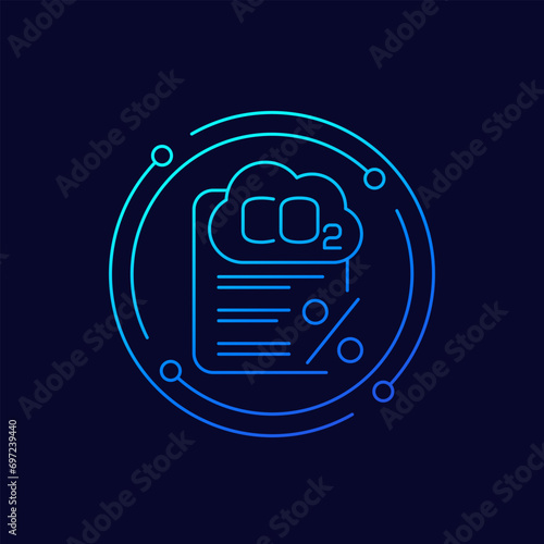 carbon tax icon, linear design