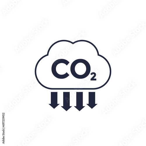 co2, carbon emission reduction icon