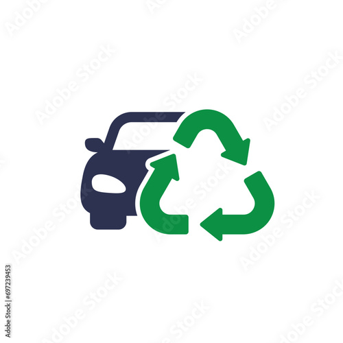 car recycling icon, vector pictogram