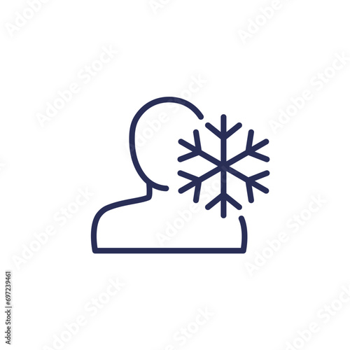 Cryotherapy icon, cold therapy line vector