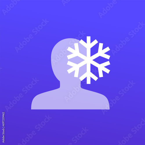 Cryotherapy icon, cold therapy vector