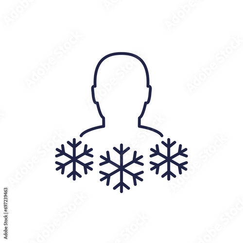 Cryotherapy line icon, cold therapy vector
