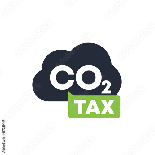carbon tax icon, co2 gas emission taxing