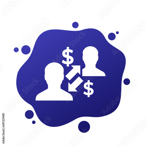 employee turnover cost vector icon