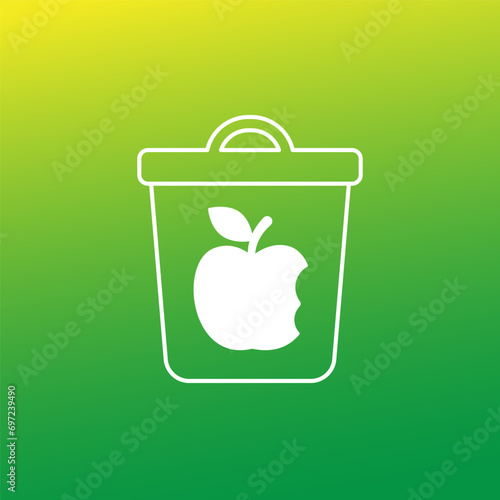 food waste trash bin icon