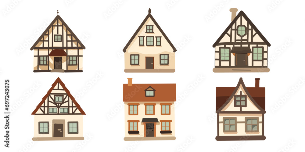 Set of traditional German houses