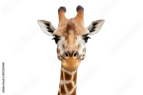 A giraffe isolated on a white background