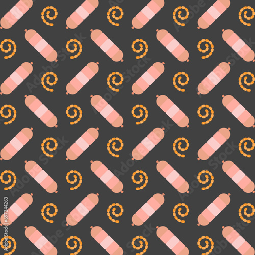 Sausage vector design beautiful repeating pattern illustration background