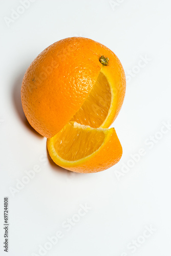 Round orange on a white background  orange for juice  citruses