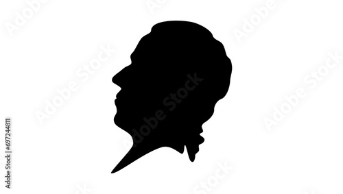 Laurence Sterne, black isolated silhouette photo
