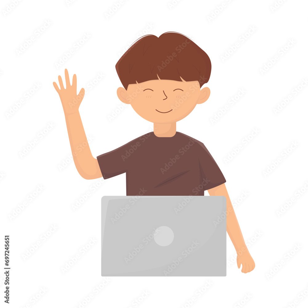 man working on laptop illustration man working on laptop illustration