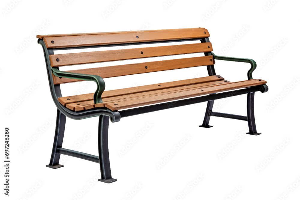 A park bench isolated on a white background A park bench isolated on a white background