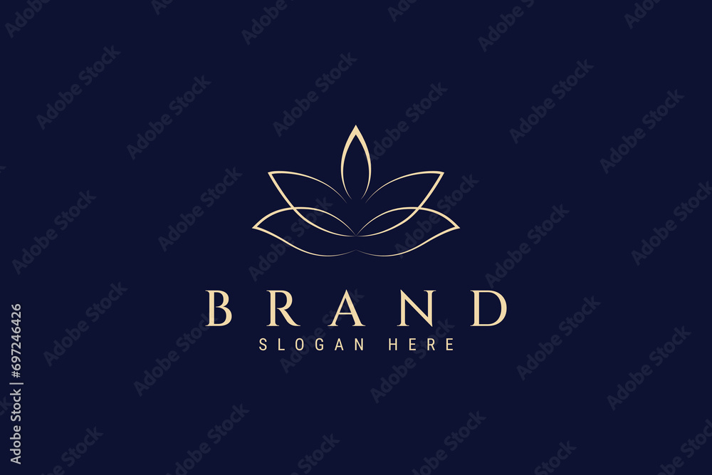 Candle logo with lotus flower combination is suitable for skin care, massage, spa and other designs