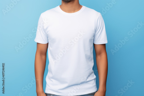 white t shirt on a man mockup