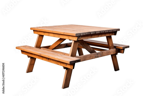 A Picnic Table isolated on a white background