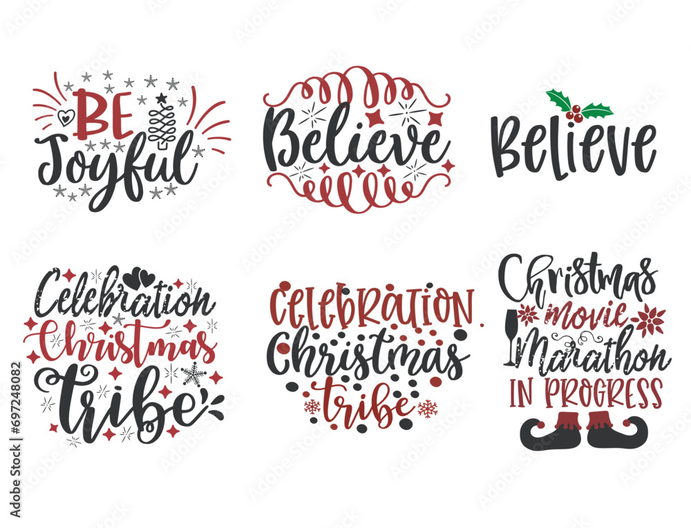 Set of Christmas quotes sayings and phrase typography handwriting bundle collection vector Set of Christmas quotes sayings and phrase typography handwriting bundle collection vector