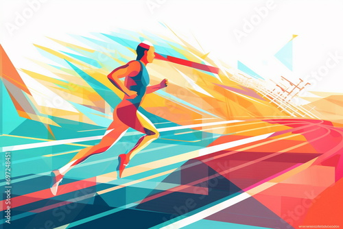 Wallpaper Mural Runner at the stadium vector illustration Torontodigital.ca