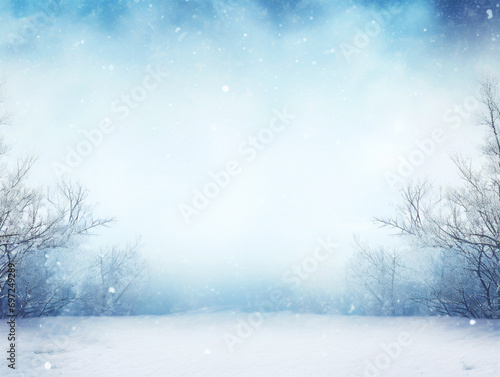 Blue winter background with snowfall - ai generative © NAVIN