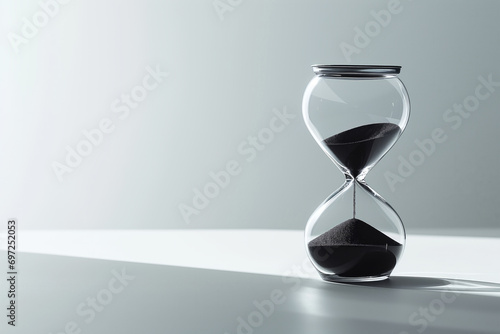 An hourglass symbolizes the fleeting nature of time, teaching us to value time