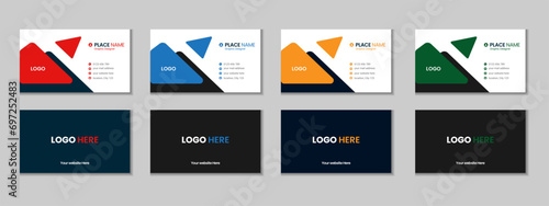 Professional business card set template design with texture and pattern, corporate visiting card, name card design with mockup