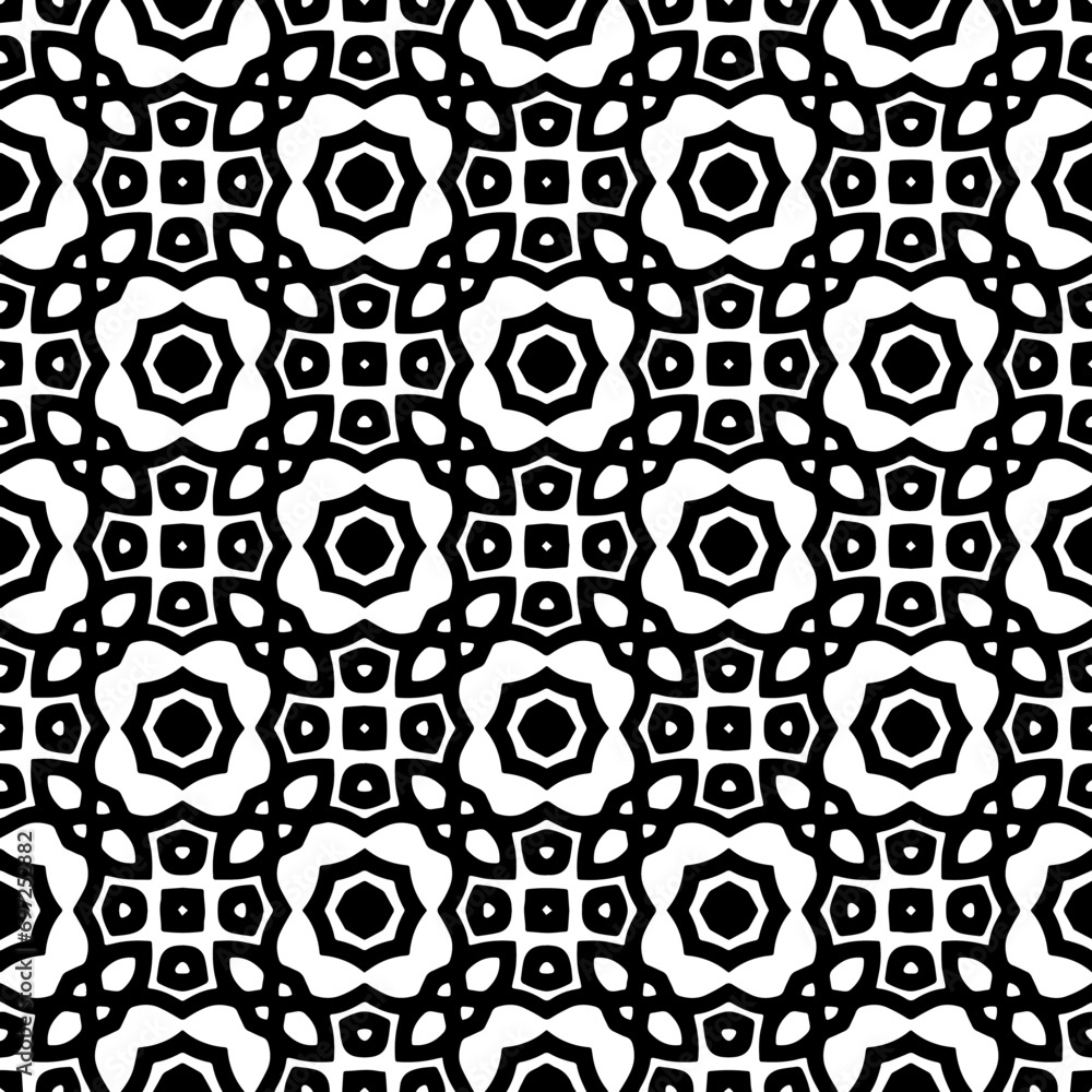 Abstract Shapes.Vector Seamless Black and White Pattern.Design element for prints, decoration, cover, textile, digital wallpaper, web background, wrapping paper, clothing, fabric, packaging, cards, ti Abstract Shapes.Vector Seamless Black and White Pattern.Design element for prints, decoration, cover, textile, digital wallpaper, web background, wrapping paper, clothing, fabric, packaging, cards, ti